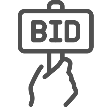 Auction, bid, gavel icon
