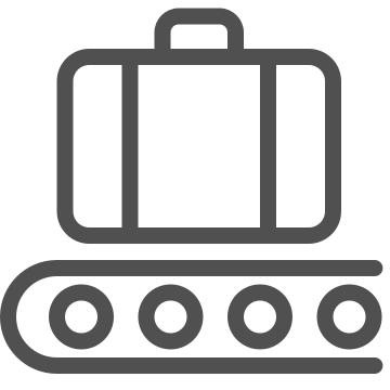 Airport, baggage, conveyor belt icon