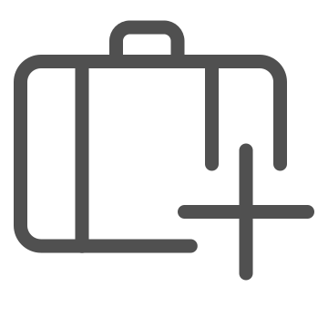 Add, airport, bag icon