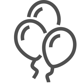 Balloons, birthday, celebration icon