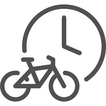 Bicycle, clock, cycling icon