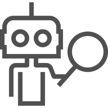 Artificial intelligence, automation, bot icon