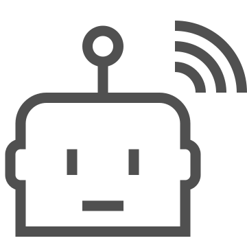 Artificial intelligence, automation, bot icon