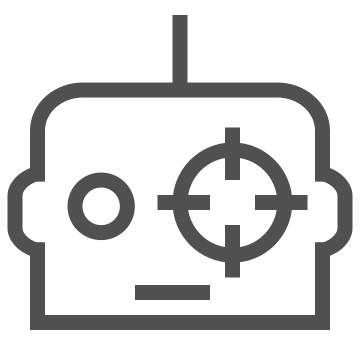 Artificial intelligence, automation, bot icon