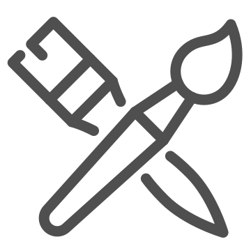 Art, brushes, canvas icon