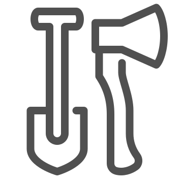 Adventure, axe, camping icon