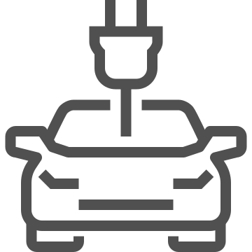 Car, charging station, electric icon