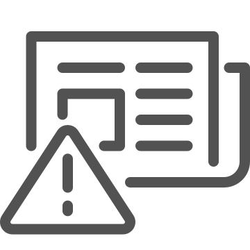 Alert, caution, document icon