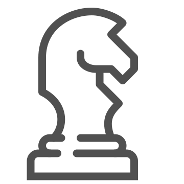 Board game, chess, knight icon