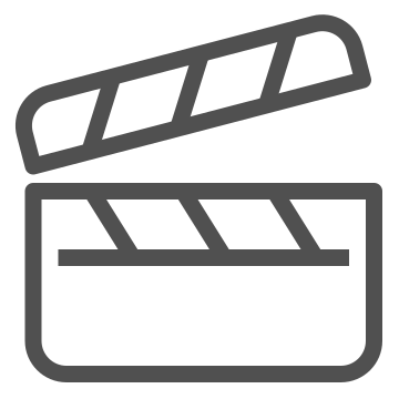 Cinema, clapperboard, director icon