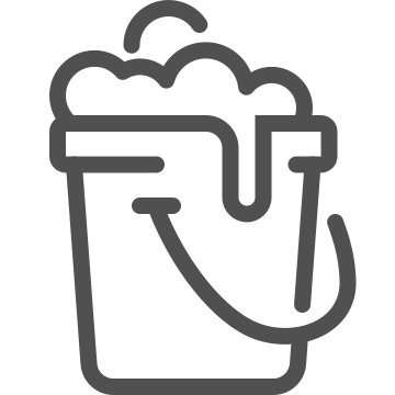 Bucket, cleaning, foam icon