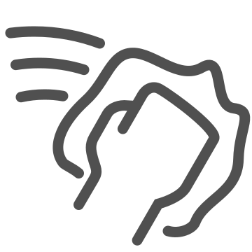 Cleaning, dusting, hand icon