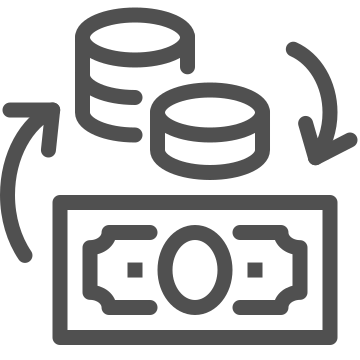 Coins, currency, exchange icon