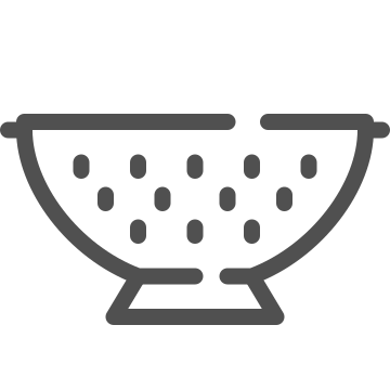 Colander, cooking, draining icon