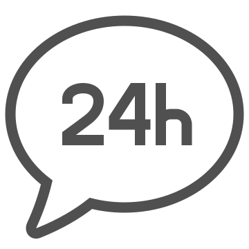 24h, chat, communication icon