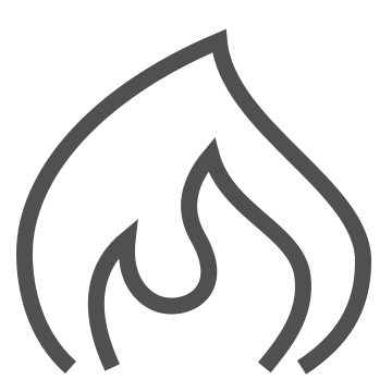 Burn, cooking, fire icon