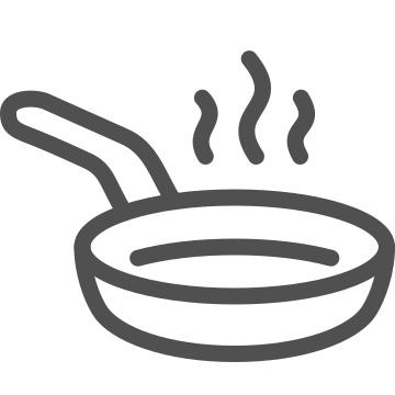 Cooking, frying, hot icon