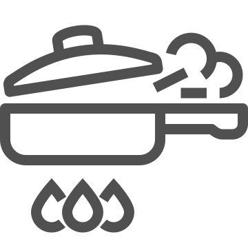 Cooking, heat, kitchenware icon