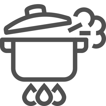 Boiling, cooking, pot icon