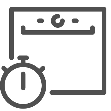 Baking, chef, clock icon