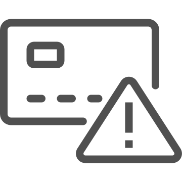 Alert, banking, credit card icon