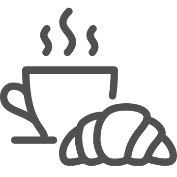 Breakfast, coffee, croissant icon
