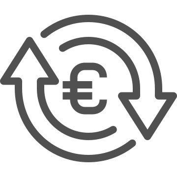 Conversion, currency, euro icon