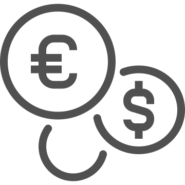 Currency, dollar, euro icon