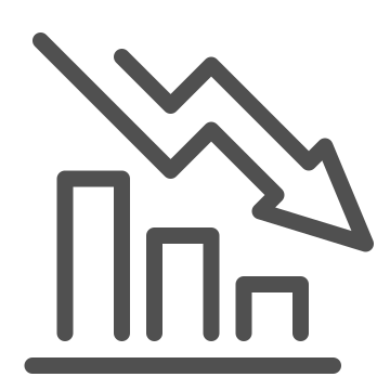 Chart, decrease, downward icon