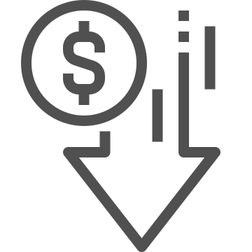 Decline, decrease, down icon