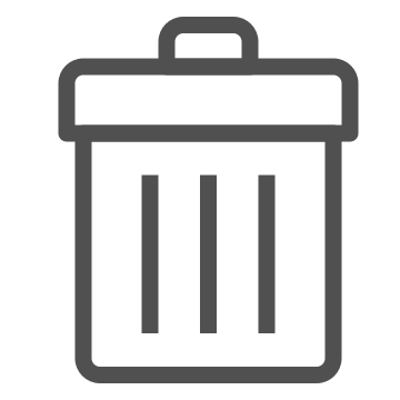 Bin, delete, dispose icon