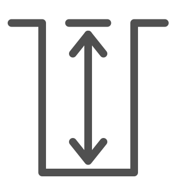 depth, dimension, height