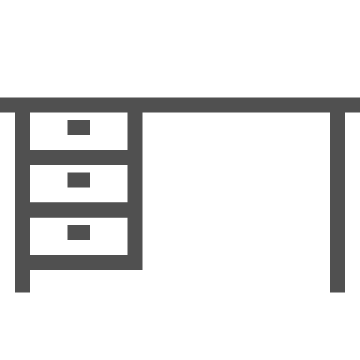Desk, drawers, furniture icon