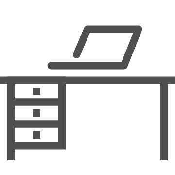 Desk, furniture, laptop icon