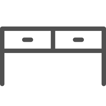Desk, drawers, furniture icon