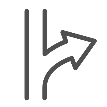 Arrow, curve, detour icon