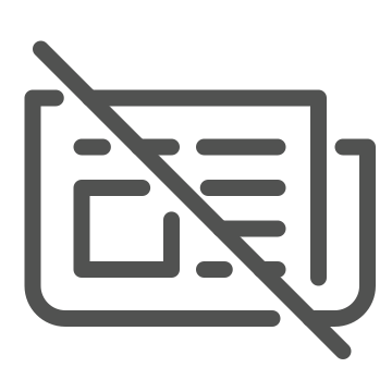 Crossed out, disinformation, fake news icon