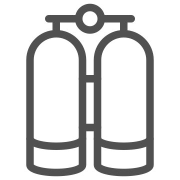 Breathing apparatus, diving, equipment icon