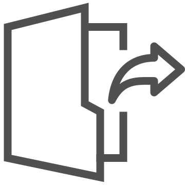 Arrow, document, export icon