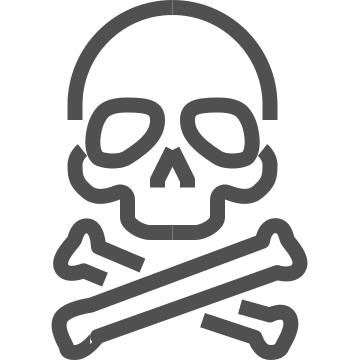 Crossbones, danger, drugs icon
