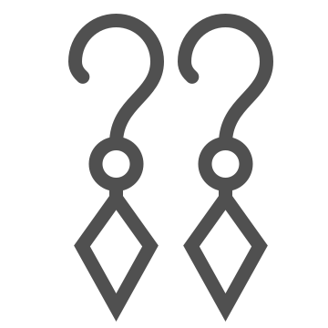 Accessory, dangly earrings, diamond shape icon