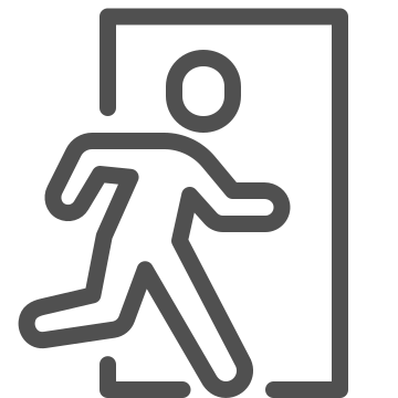Direction, door, emergency icon
