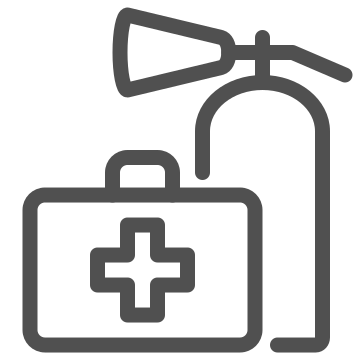 Assistance, emergency, fire extinguisher icon