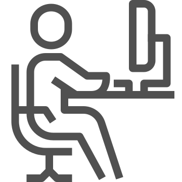 employee, computer, desk