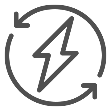 Bolt, cycle, electricity icon