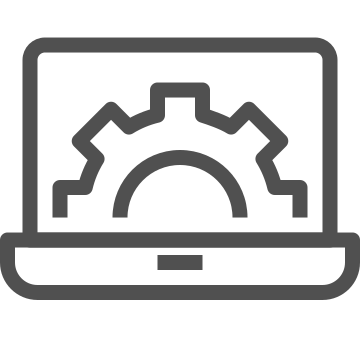 Computer, engineering, gear icon