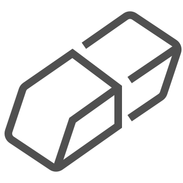 Correction, delete, drawing icon