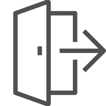 Arrow, close, door icon