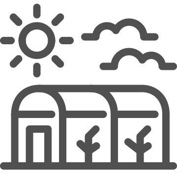 Agriculture, clouds, conservatory icon