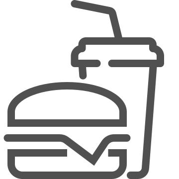Burger, drink, fast food icon